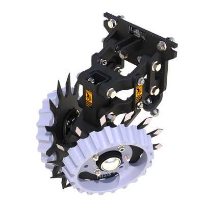 Martin-Till ACCR Floating Row Cleaner | 60° Wide Frame | Air Cylinder & Razor Wheels | For High-Speed Planters & Narrow Row Spacing