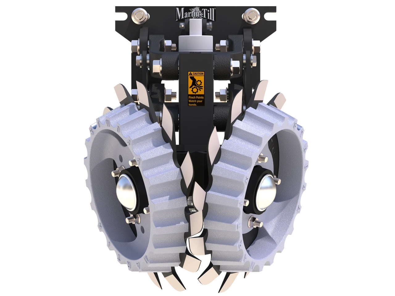 Martin-Till ACCR Floating Row Cleaner | 60° Wide Frame | Air Cylinder & Razor Wheels | For High-Speed Planters & Narrow Row Spacing