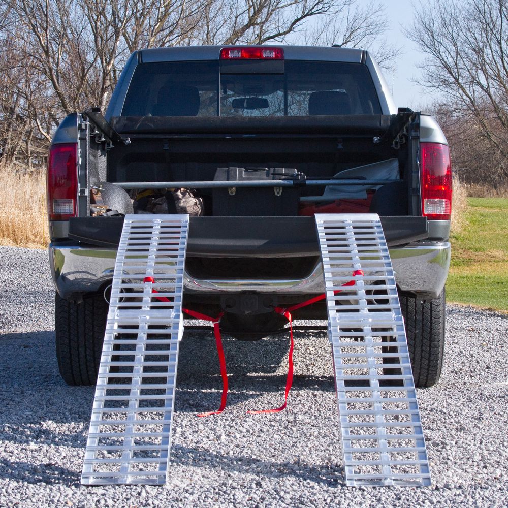 Black Widow Arched Folding Dual Runner ATV Ramps | Model AF-9012-HD-2 | Size 7' 5" L x 11.25" W | Capacity 3,000 lb | Horsepower 4 To 90+ HP | For ATV & UTV Loading