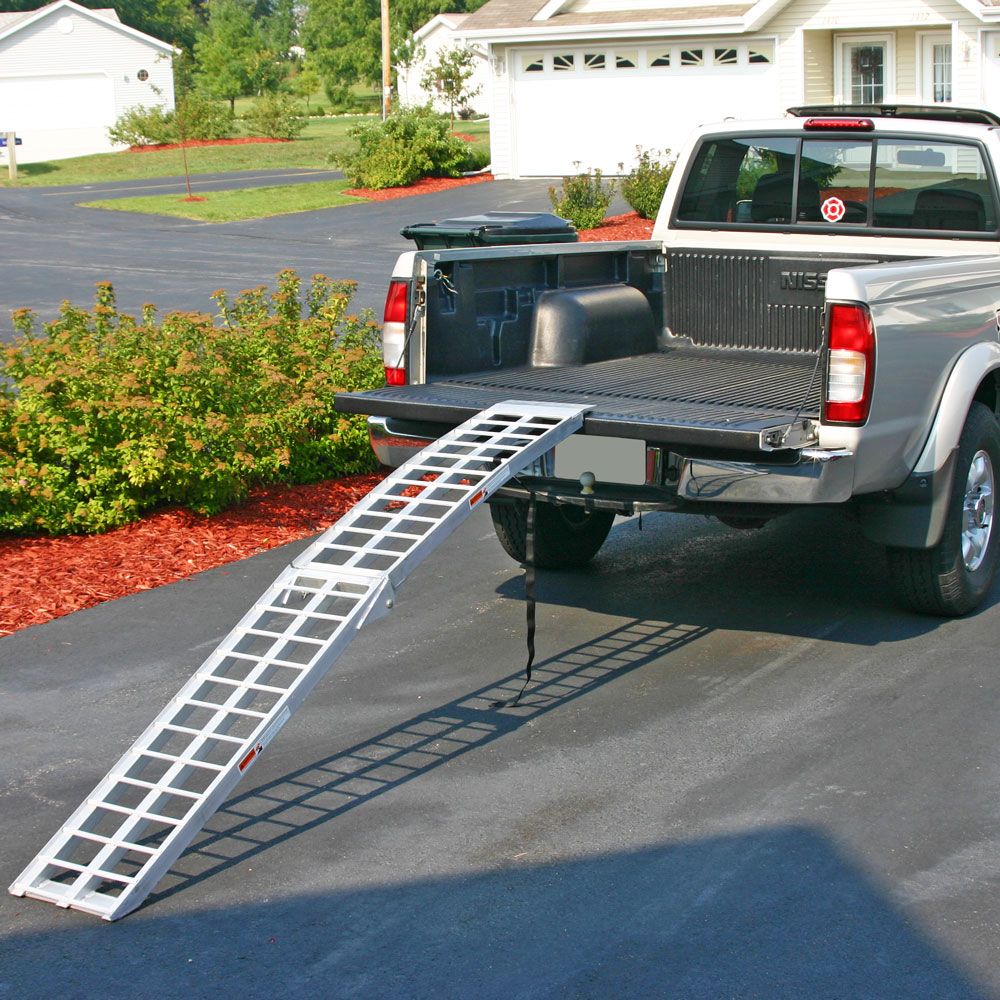 Black Widow Heavy Duty Arched Folding Motorcycle Ramp | Model AF-9012-HD | 89" Length x 11.25" Width | Capacity 1,500 lb | Horsepower 4 To 90+ HP | For Trucks & Trailers