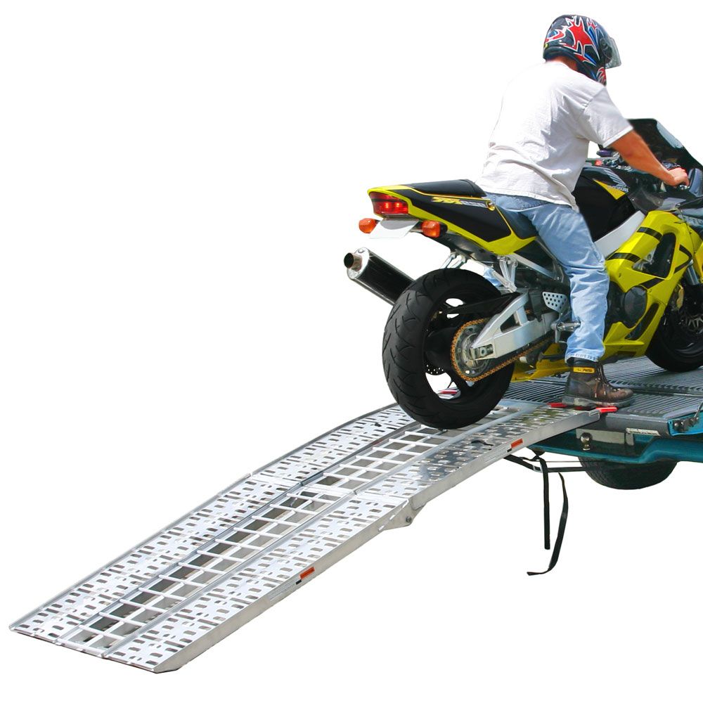 Black Widow 3-Piece Arched Folding Motorcycle Ramp | Model AF-9034-HD | Width 33-1/2" | Length 7' 5" | Capacity 1,500 lb | Horsepower 4 To 90+ HP | For Motorcycles, ATVs & Dirt Bikes