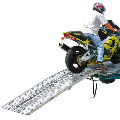 Black Widow 3-Piece Arched Folding Motorcycle Ramp | Model AF-9034-HD | Width 33-1/2" | Length 7' 5" | Capacity 1,500 lb | Horsepower 4 To 90+ HP | For Motorcycles, ATVs & Dirt Bikes