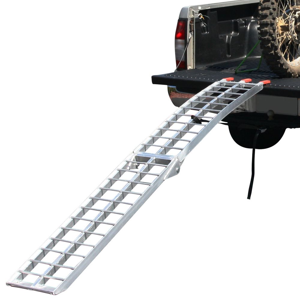 Black Widow Arched Folding Motorcycle Ramp | Model AFL-9012 | Size 11.1" Wide | 750 lb Capacity | Horsepower 4 To 90+ HP | For Truck Beds & Trailers