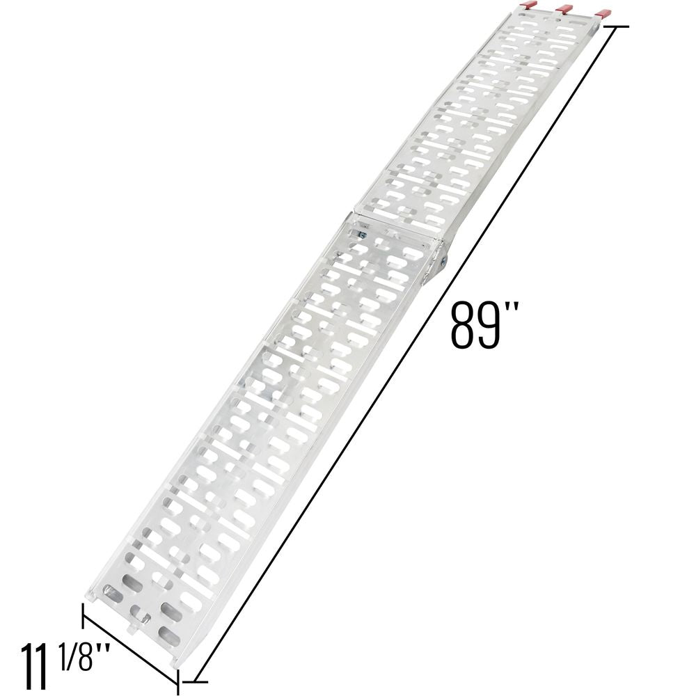 Black Widow Arched Folding Motorcycle Ramp | Model AFP-9012 | Size 11.1" Wide | Capacity 750 lb | For Street, Sport, Dirt Bikes & Scooters