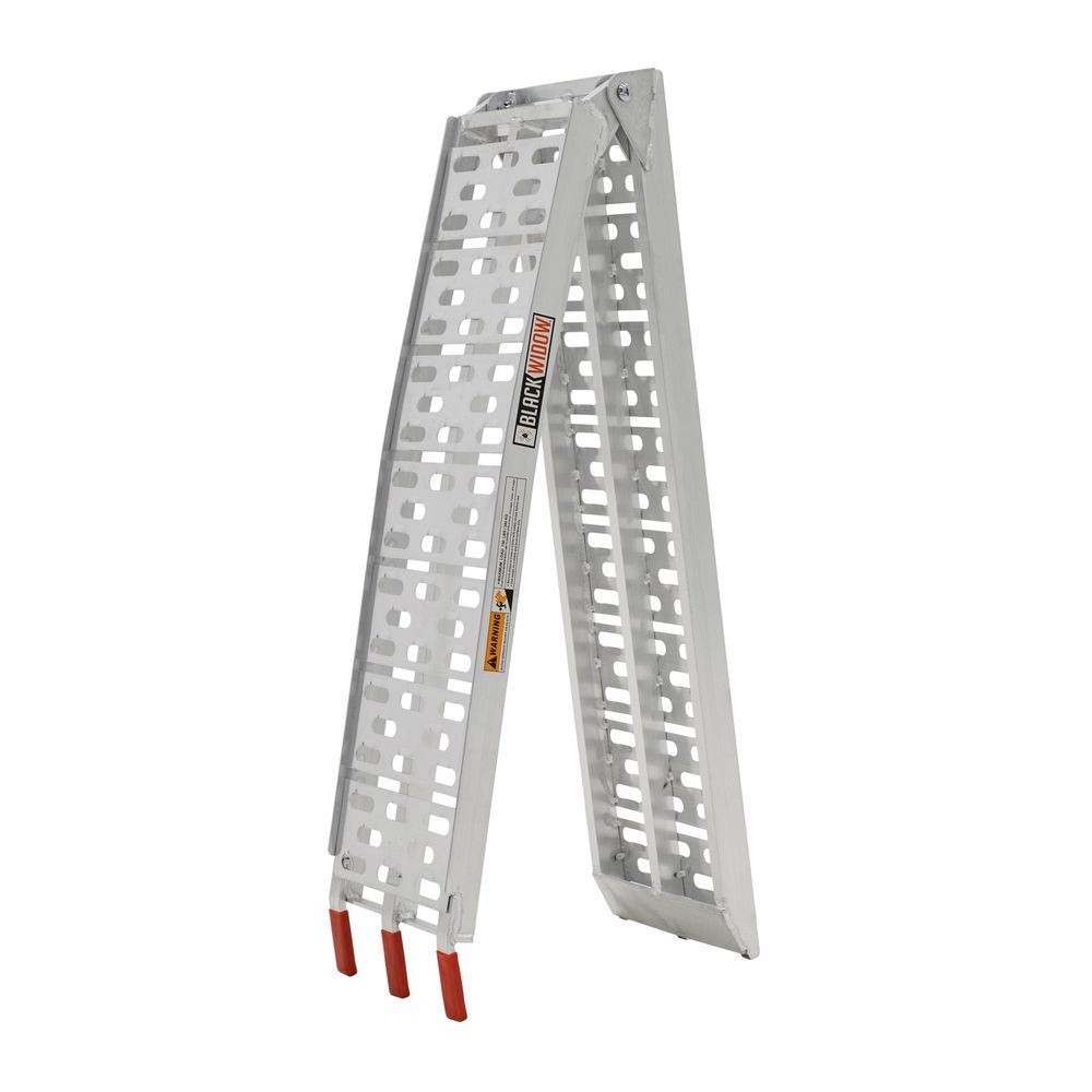 Black Widow Arched Folding Motorcycle Ramp | Model AFP-9012 | Size 11.1" Wide | Capacity 750 lb | For Street, Sport, Dirt Bikes & Scooters
