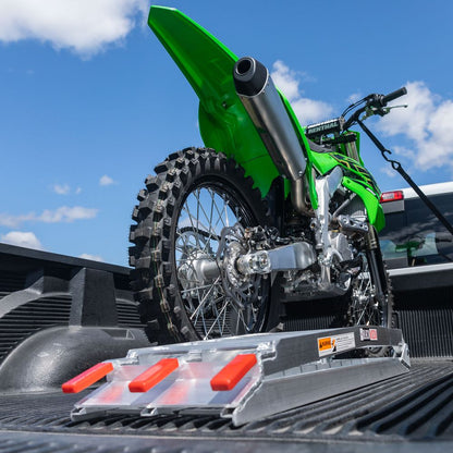 Black Widow Arched Folding Motorcycle Ramp | Model AFP-9012 | Size 11.1" Wide | Capacity 750 lb | For Street, Sport, Dirt Bikes & Scooters