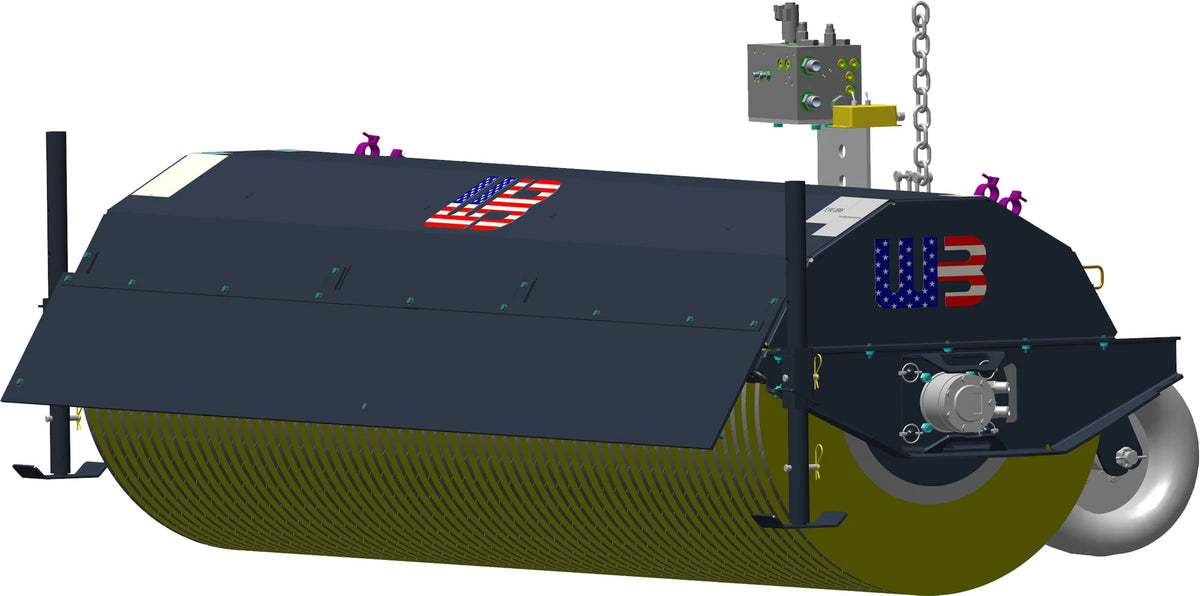 Werk-Brau Angle Broom | Model WTKH-L | Width 96–144" | 16–60 GPM | For Wheel Loaders
