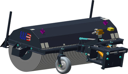 Werk-Brau Angle Broom | Model WHLP | Width 72"–96" | 8–45 GPM | 8–45 Tons | For Backhoes