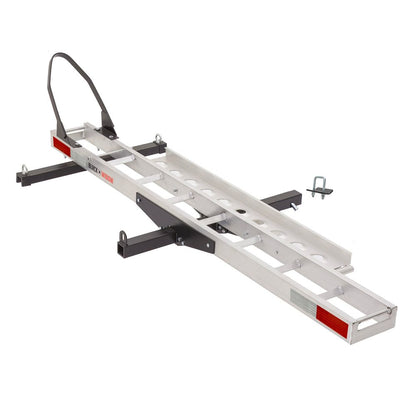 Black Widow Dirt Bike Carrier w/Chock | Model AMC-400-DLX | Track Size 75" | Capacity 400 lb | For Class III & IV 2" Hitch Motorcycles