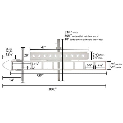 Black Widow Dirt Bike Carrier w/Chock | Model AMC-400-DLX | Track Size 75" | Capacity 400 lb | For Class III & IV 2" Hitch Motorcycles