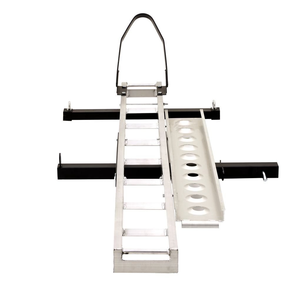 Black Widow Dirt Bike Carrier w/Chock | Model AMC-400-DLX | Track Size 75" | Capacity 400 lb | For Class III & IV 2" Hitch Motorcycles