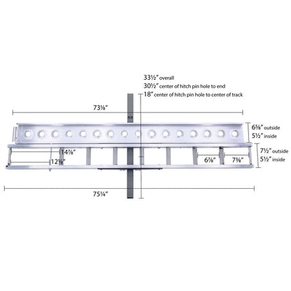 Black Widow Nonfolding Dirt Bike Carrier | Model AMC-400L | 5.5" Track Width | Extra-Long 6' Ramp | 400 lb Capacity | For Class III/IV 2" Hitch Motorcycles & EBikes