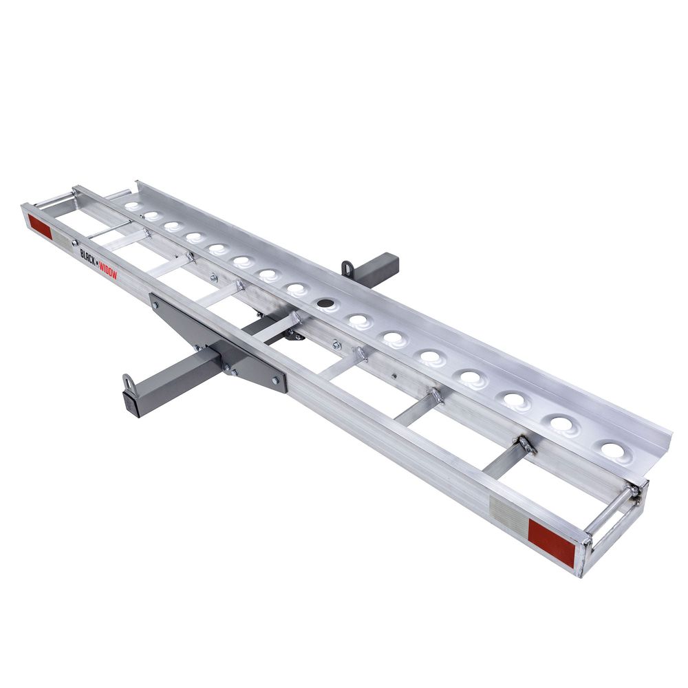 Black Widow Nonfolding Dirt Bike Carrier | Model AMC-400L | 5.5" Track Width | Extra-Long 6' Ramp | 400 lb Capacity | For Class III/IV 2" Hitch Motorcycles & EBikes