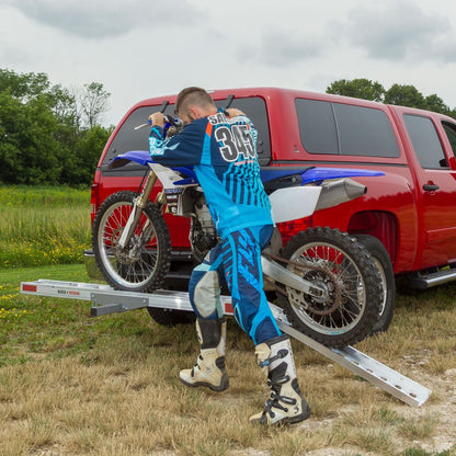 Black Widow Nonfolding Dirt Bike Carrier | Model AMC-400 | Track Width 5.5" | Capacity 400 lb. | For Class III–IV 2" Hitch Dirt Bikes, eBikes & Fat Tire Transport