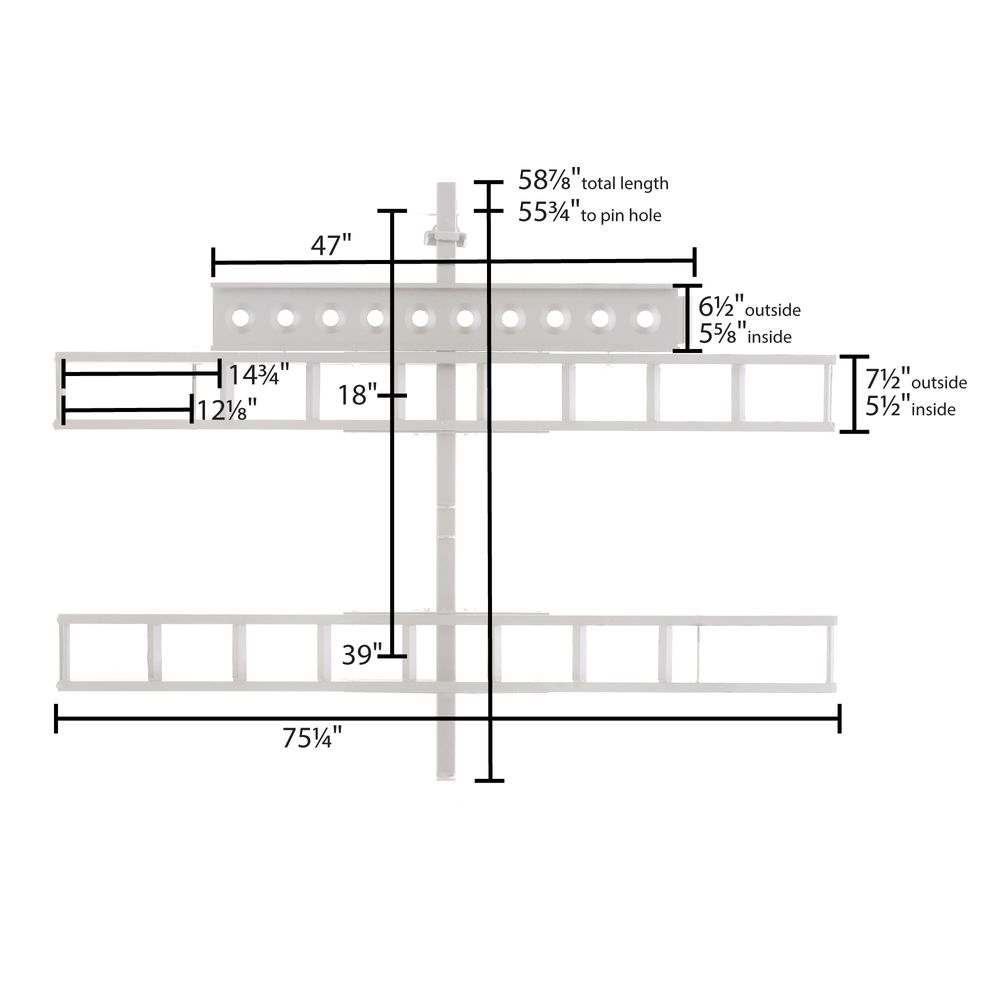 Black Widow Double Dirt Bike Carrier | Model AMC-600-2 | Track Width 75" | Capacity 600 lb | For Class III/IV 2" Hitch Motorcycle & EBike