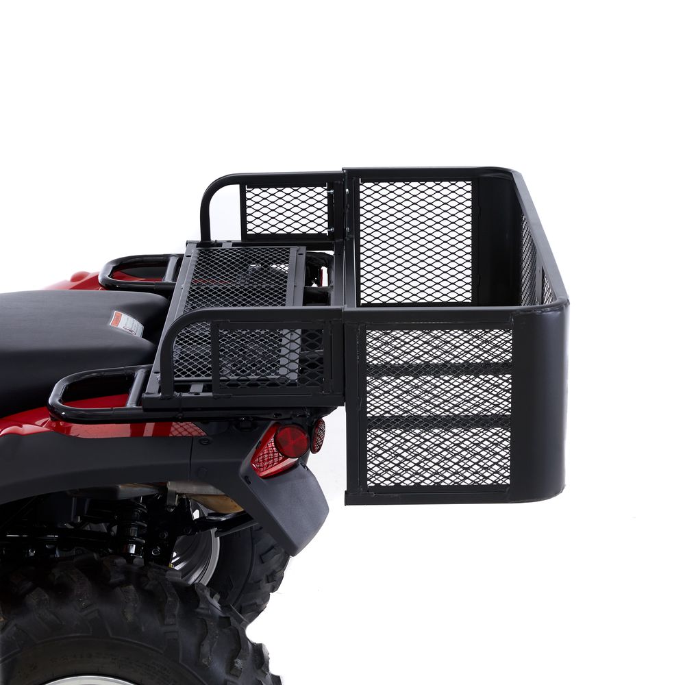 Black Widow Universal Deluxe Steel Mesh ATV Rear Drop Basket Rack | Model ATVDB-1004 | Size 41" L x 14" W | Capacity 300 lb. | Horsepower 4 To 90+ HP | For ATV & UTV Cargo Hauling