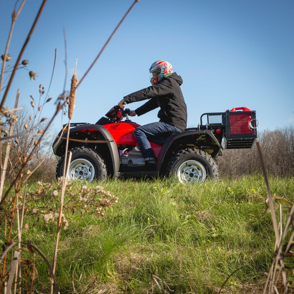 Black Widow Universal Steel ATV Rear Rack Drop Basket w/ Tailgate | Model ATVDB-TG-1205 | Size 41" x 14" | Horsepower 4 To 90+ HP | For ATV