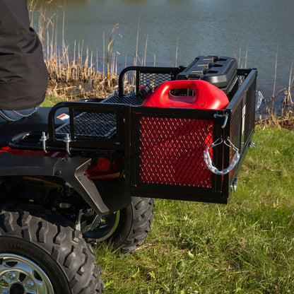 Black Widow Universal Steel ATV Rear Rack Drop Basket w/ Tailgate | Model ATVDB-TG-1205 | Size 41" x 14" | Horsepower 4 To 90+ HP | For ATV