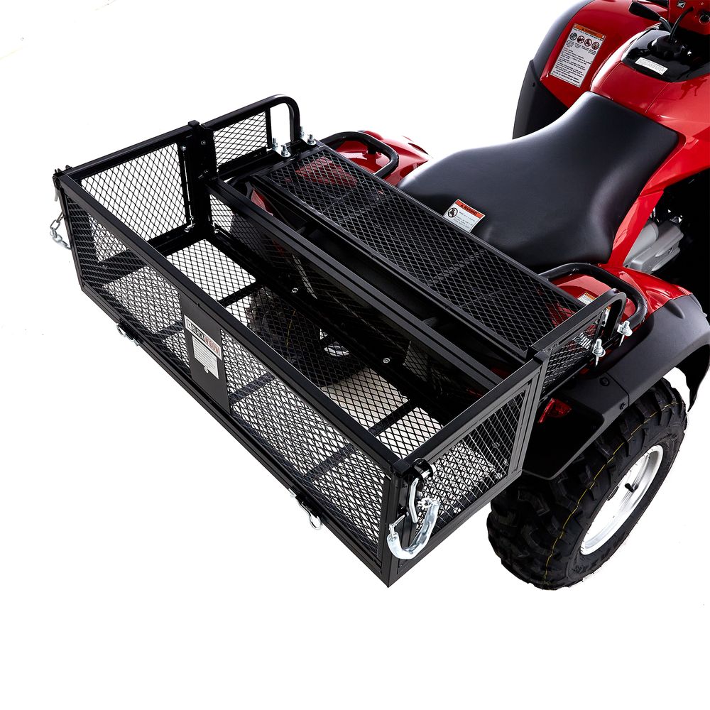 Black Widow Universal Steel ATV Rear Rack Drop Basket w/ Tailgate | Model ATVDB-TG-1205 | Size 41" x 14" | Horsepower 4 To 90+ HP | For ATV