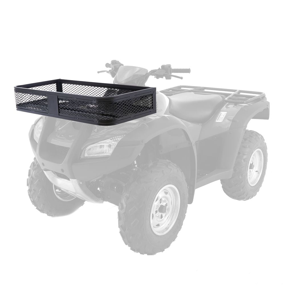 Black Widow Universal Deluxe Steel Mesh ATV Front Rack Basket | Model ATVFB-1057 | Size 36" L x 17" W x 6.5" H | Capacity 300 lb. | Horsepower 4 To 90+ HP | For ATV & UTV Loading