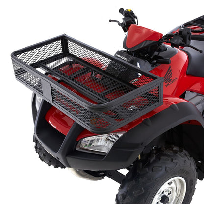 Black Widow Universal Deluxe Steel Mesh ATV Front Rack Basket | Model ATVFB-1057 | Size 36" L x 17" W x 6.5" H | Capacity 300 lb. | Horsepower 4 To 90+ HP | For ATV & UTV Loading