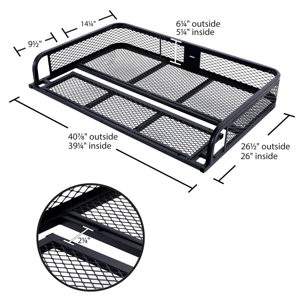 Black Widow Universal Deluxe Steel Mesh ATV Rear Rack Basket | Model ATVRB-1005 | Size 41" x 26.5" | Horsepower 4 To 90+ HP | For ATV