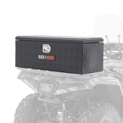 Black Widow Aluminum Rear ATV Storage Box | Model ATVRB-ALUM | Size 35.5” L x 14.75” W | Horsepower 4 To 90+ HP | For ATV Racks & Trailers