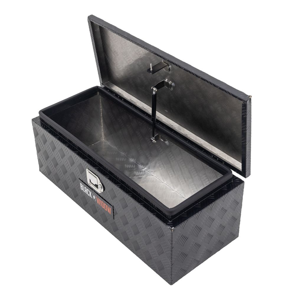 Black Widow Aluminum Rear ATV Storage Box | Model ATVRB-ALUM | Size 35.5” L x 14.75” W | Horsepower 4 To 90+ HP | For ATV Racks & Trailers
