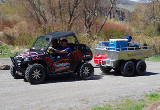 Bosski | Trailer | Model 2000 Aluminum ATV Wagon | Overall Dimensions 59" W x 125" L x 44" H | 46 cu ft Capacity | Horsepower 20 To 50 HP | For ATV