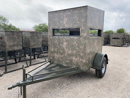 AWS Blind | Insulated Trailer Deer Blind | Model 5x5, 5x7, 5x9 Sizes | Widths 60", 84", 108" |  All-Steel, Foam Insulated | For Deer Hunting, Wildlife Observation & Ranch Use