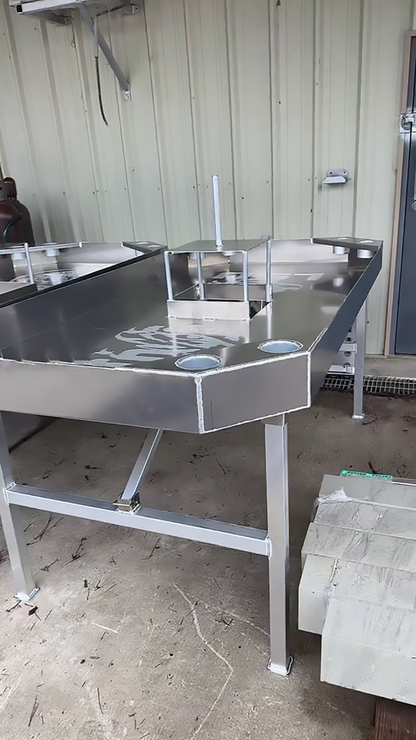 Aluminum Outfitters Crawfish Tables | Heavy-Duty Aluminum Build | Width 48" | Length 96" | For Catering, Events & Backyard Boils