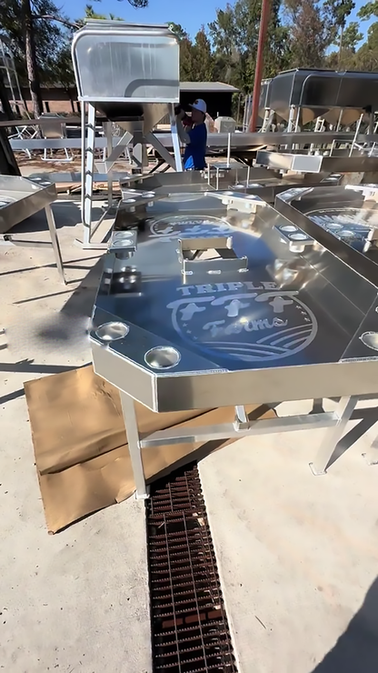 Aluminum Outfitters Crawfish Tables | Heavy-Duty Aluminum Build | Width 48" | Length 96" | For Catering, Events & Backyard Boils