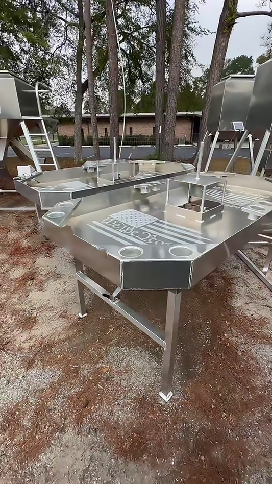 Aluminum Outfitters Crawfish Tables | Heavy-Duty Aluminum Build | Width 48" | Length 96" | For Catering, Events & Backyard Boils