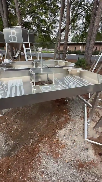 Aluminum Outfitters Crawfish Tables | Heavy-Duty Aluminum Build | Width 48" | Length 96" | For Catering, Events & Backyard Boils