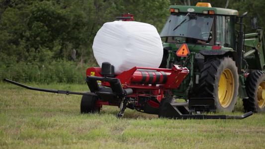 Anderson Single Bale Wrapper | Model RB-500 & RB-600 | Round Bale Diameter 5'6" inches | Wrapping Speed 40 Bales/h | Horsepower 50 - 65 HP | For Tractor