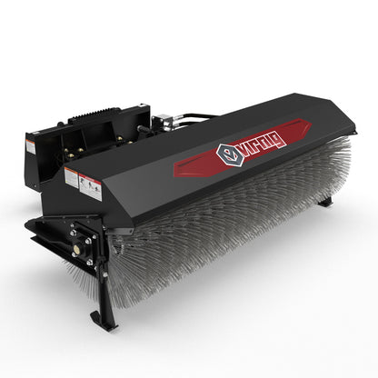 Virnig Angle Broom | Models VAB60, VAB72, VAB84 & VAB96 | Widths 60" To 96" | Hydraulic Flow 15 To 25 GPM | For Skid Steer