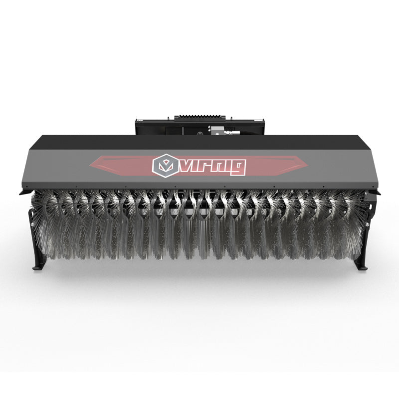 Virnig Angle Broom | Models VAB60 To VAB96 | Widths 60" To 96" | Hydraulic Flow 15 To 25 GPM | For Skid Steer