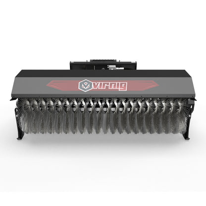 Virnig Angle Broom | Models VAB60 To VAB96 | Widths 60" To 96" | Hydraulic Flow 15 To 25 GPM | For Skid Steer