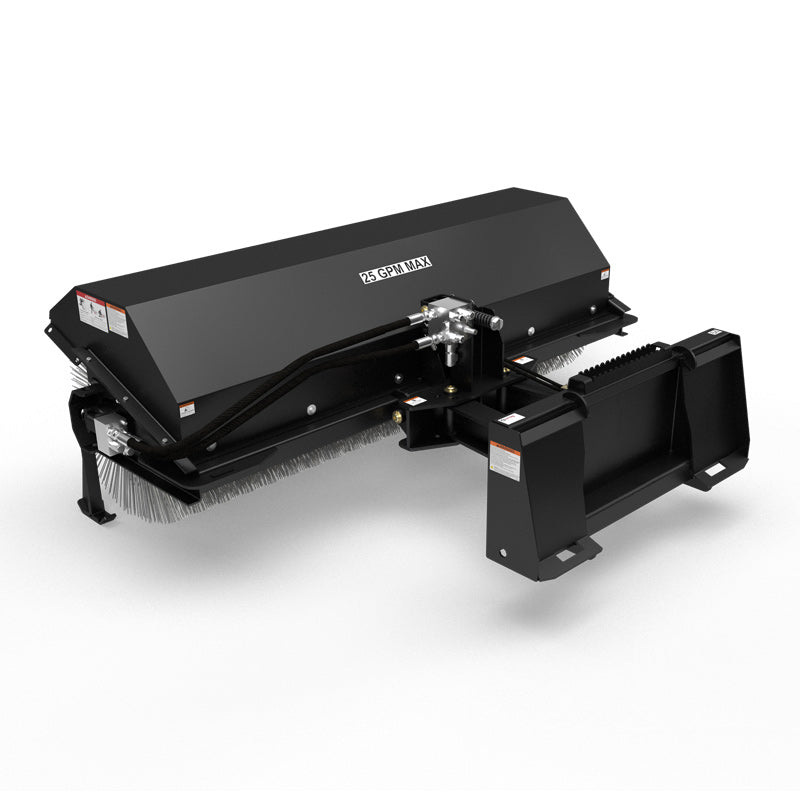 Virnig Angle Broom | Models VAB60, VAB72, VAB84 & VAB96 | Widths 60" To 96" | Hydraulic Flow 15 To 25 GPM | For Skid Steer