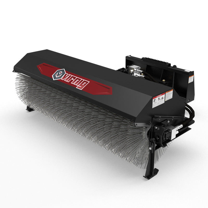 Virnig Angle Broom | Models VAB60 To VAB96 | Widths 60" To 96" | Hydraulic Flow 15 To 25 GPM | For Skid Steer