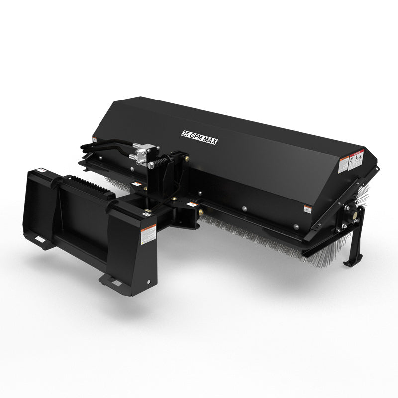 Virnig Angle Broom | Models VAB60, VAB72, VAB84 & VAB96 | Widths 60" To 96" | Hydraulic Flow 15 To 25 GPM | For Skid Steer