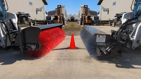 Ignite Attachments Manual Angle Broom | Width 84" | Hydraulic Flow 16-24 GPM | For Skid Steers
