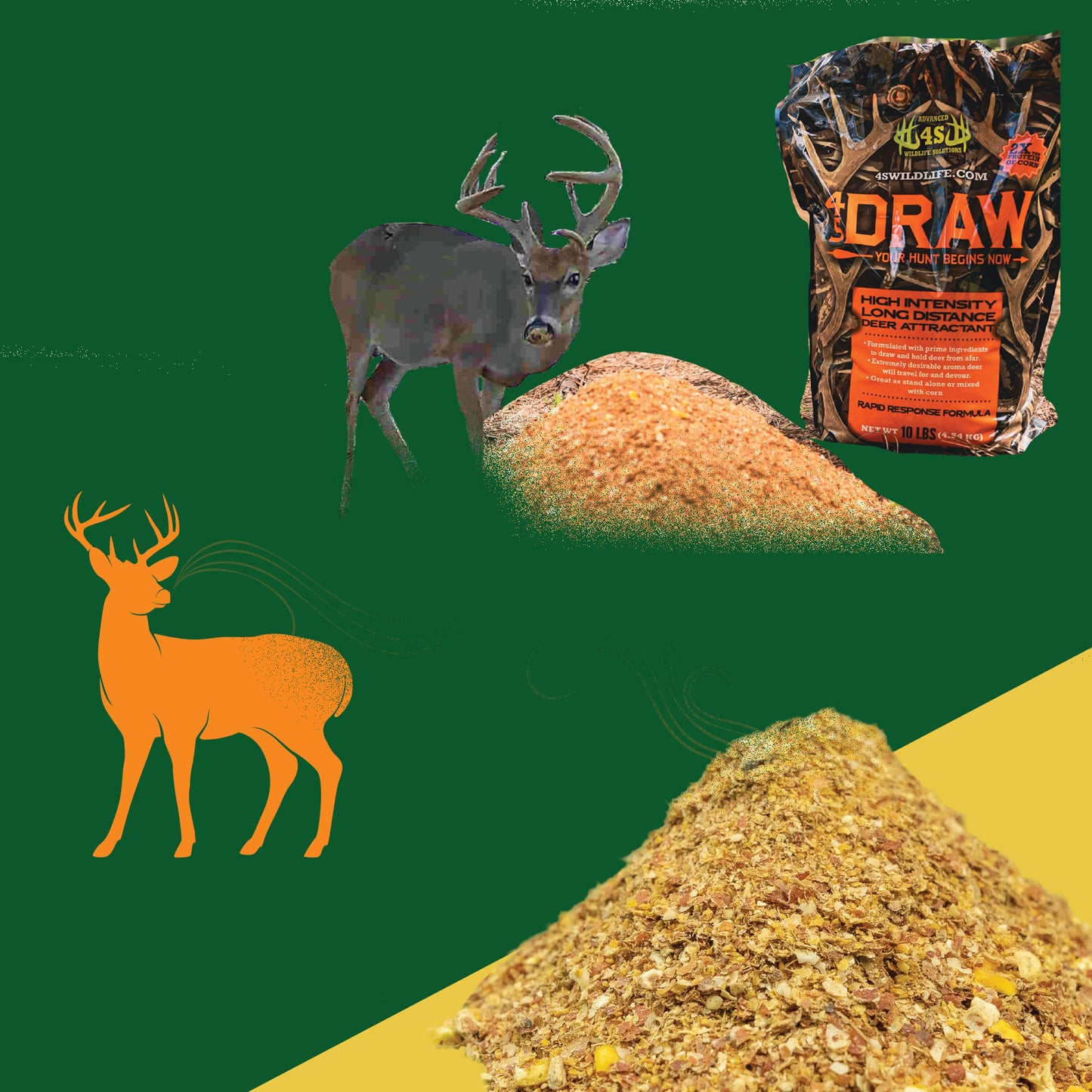 4S Advanced Wildlife Solutions Double Drop Attractant Block | Model I17112 | 25 lbs | Long‑Range Deer Feed & High‑Protein Attractant