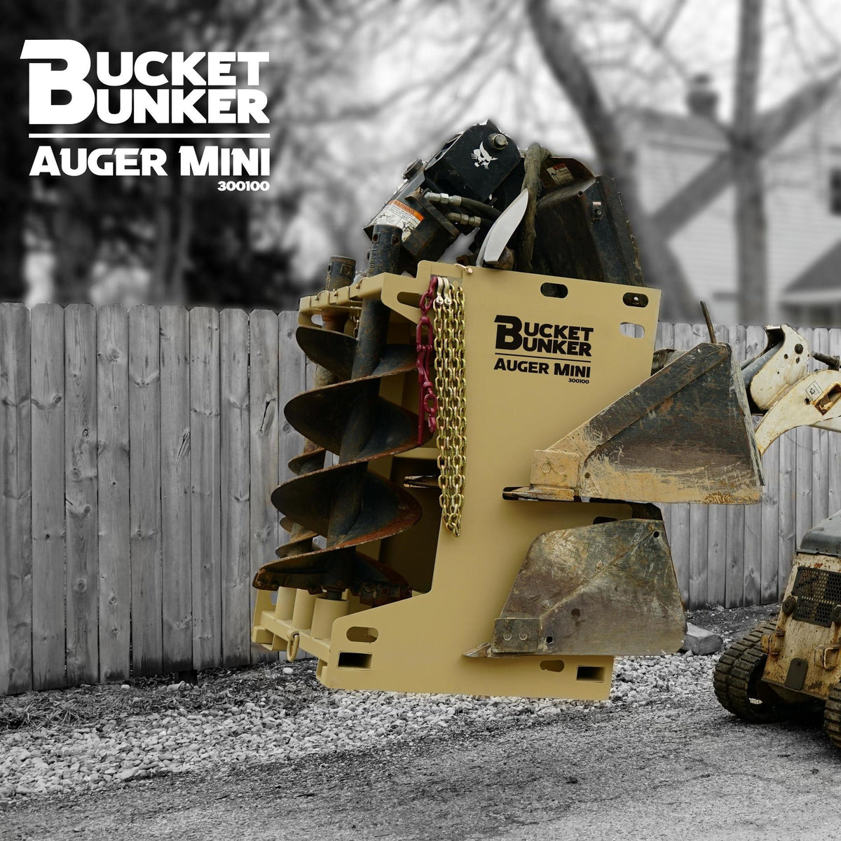Bucket Bunker Auger Mini | Width 38" | Length 38" | 8–15 GPM | 1-3 Ton | For Skid Steers & Mini Excavators