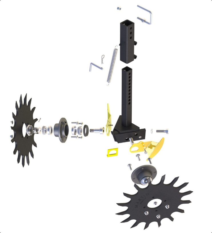 Martin-Till Pin Adjust Row Cleaner | Model B1334/1250 & B1332/772 | 13" Diameter | 40-100+ HP | For Case IH, John Deere, & Kinze Planters
