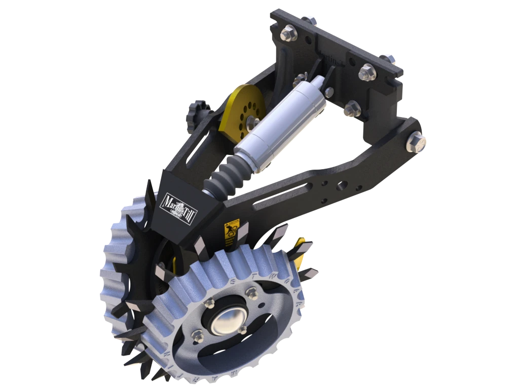 Martin-Till 1345 Floating Row Cleaner | 13" Spike or Razor Wheels | 45° Heavy-Duty Frame | For JD, Kinze, White, Harvest, Case IH 2000