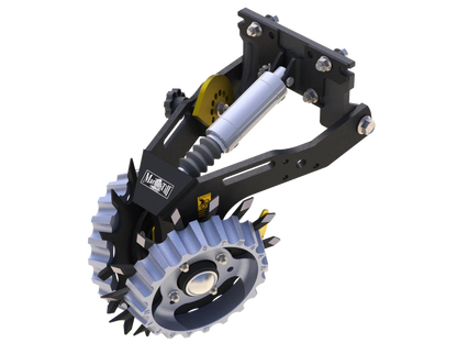 Martin-Till 1345 Floating Row Cleaner | 13" Spike or Razor Wheels | 45° Heavy-Duty Frame | For JD, Kinze, White, Harvest, Case IH 2000