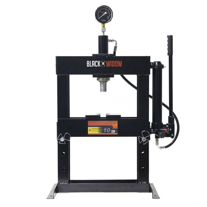 Black Widow 10-Ton Benchtop Hydraulic Shop Press | Model BD-PRESS-10H | Size 23.25" W | 10-Ton Manual Hydraulic Power | For Home & Professional Mechanics