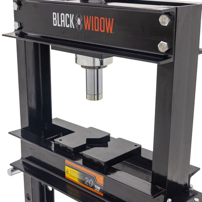 Black Widow 20-Ton Air-Operated Shop Press | Model BD-PRESS-20A | Width 29.5" | 20-Ton Air-Over-Hydraulic | For Home & Professional Auto Shops