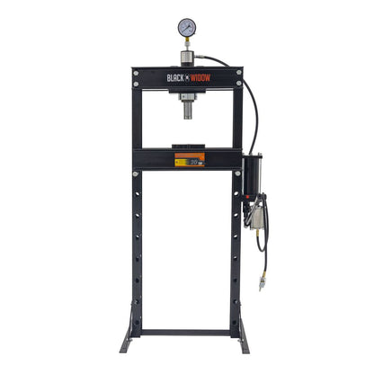 Black Widow 20-Ton Air-Operated Shop Press | Model BD-PRESS-20A | Width 29.5" | 20-Ton Air-Over-Hydraulic | For Home & Professional Auto Shops